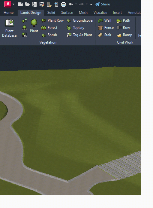 Inserting plants individually, in rows and in mass groups using the Forest tool in Lands Design for AutoCAD